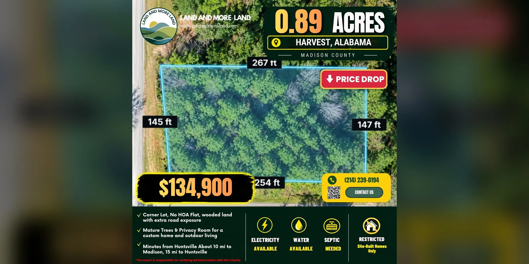 0.89 acres of land for sale in Harvest, Madison County, AL, photo 2