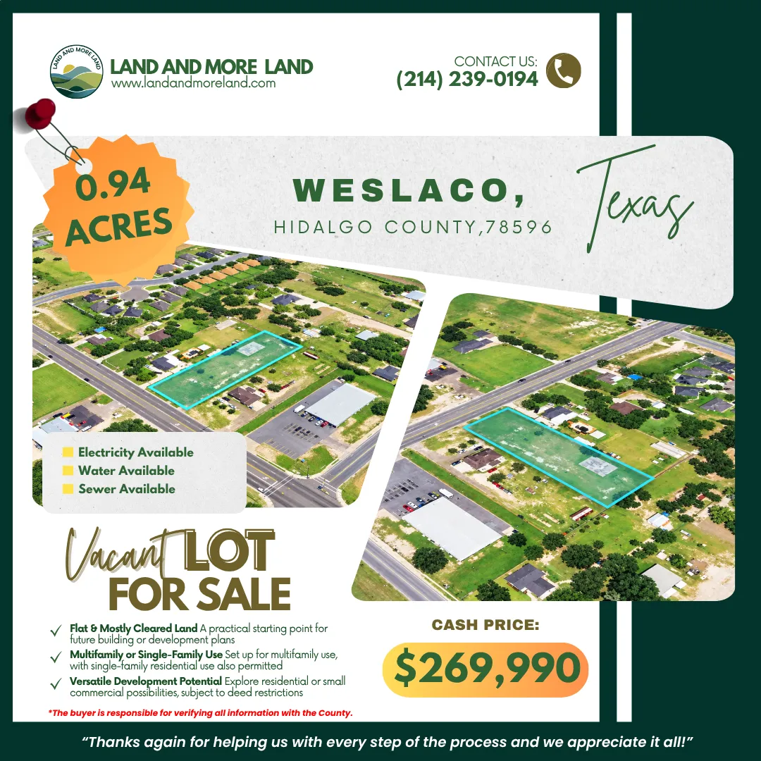 0.94 acres of land for sale in Weslaco, Hidalgo County, TX, photo 2