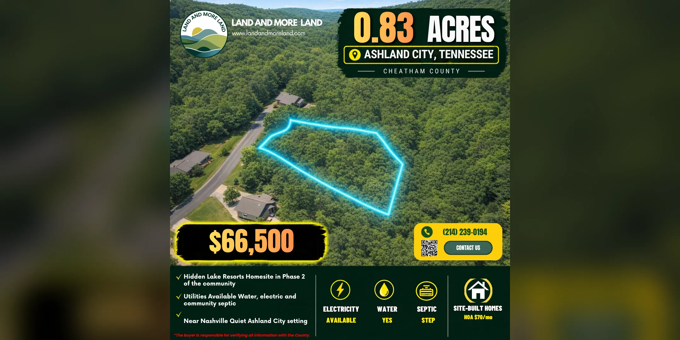 0.83 acres of land for sale in Ashland City, Cheatham County, TN, photo 2