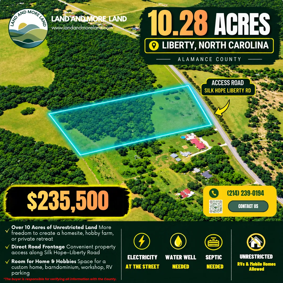10.28 acres of land for sale in Liberty, Alamance County, NC, photo 3