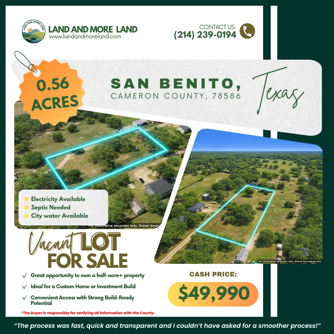 0.56 acres of land for sale in San Benito, Cameron County, TX, photo 2