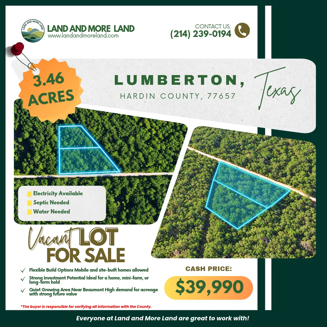 3.46 acres of land for sale in Lumberton, Hardin County, TX, photo 2