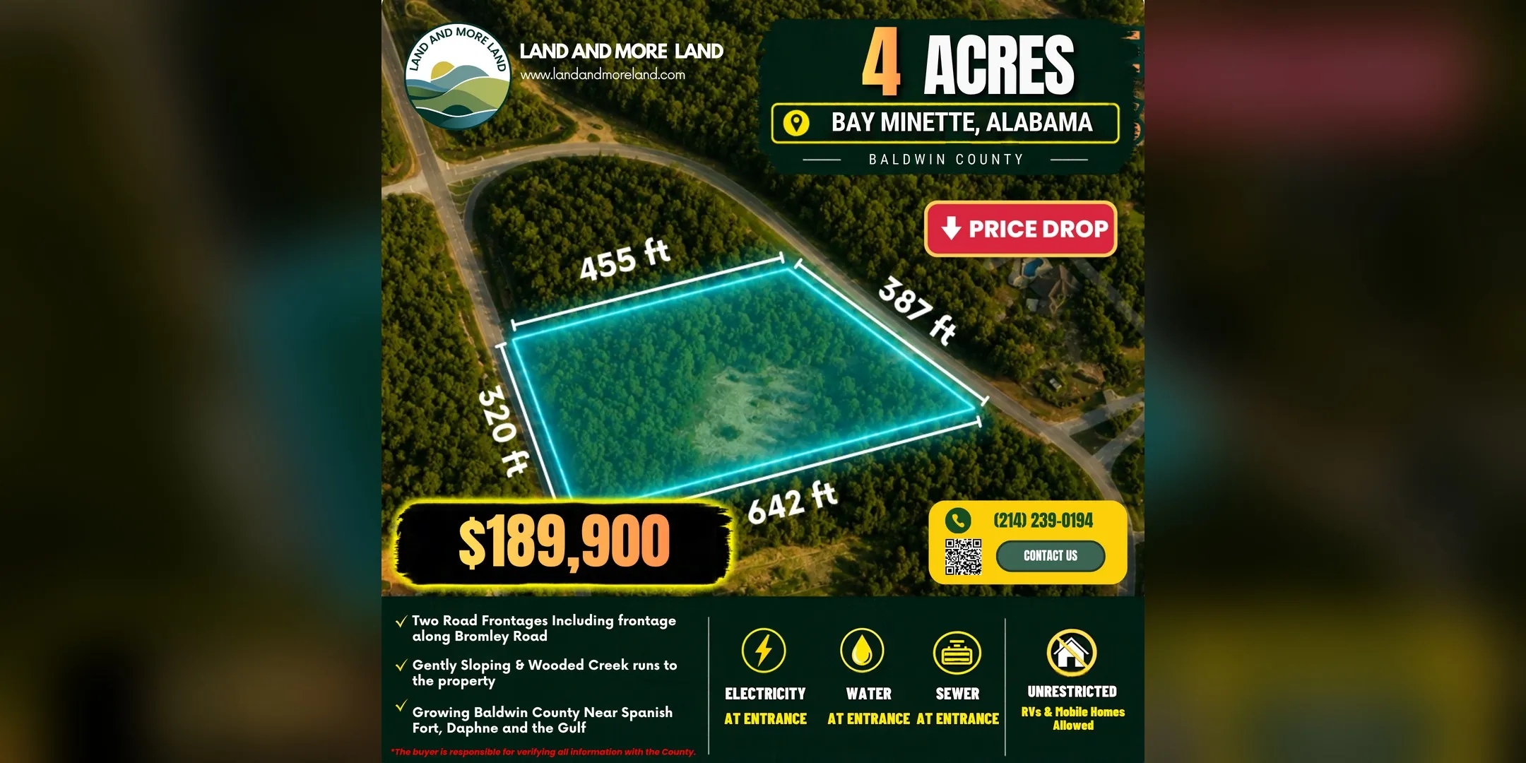 4 acres of land for sale in Bay Minette, Baldwin County, AL, photo 2