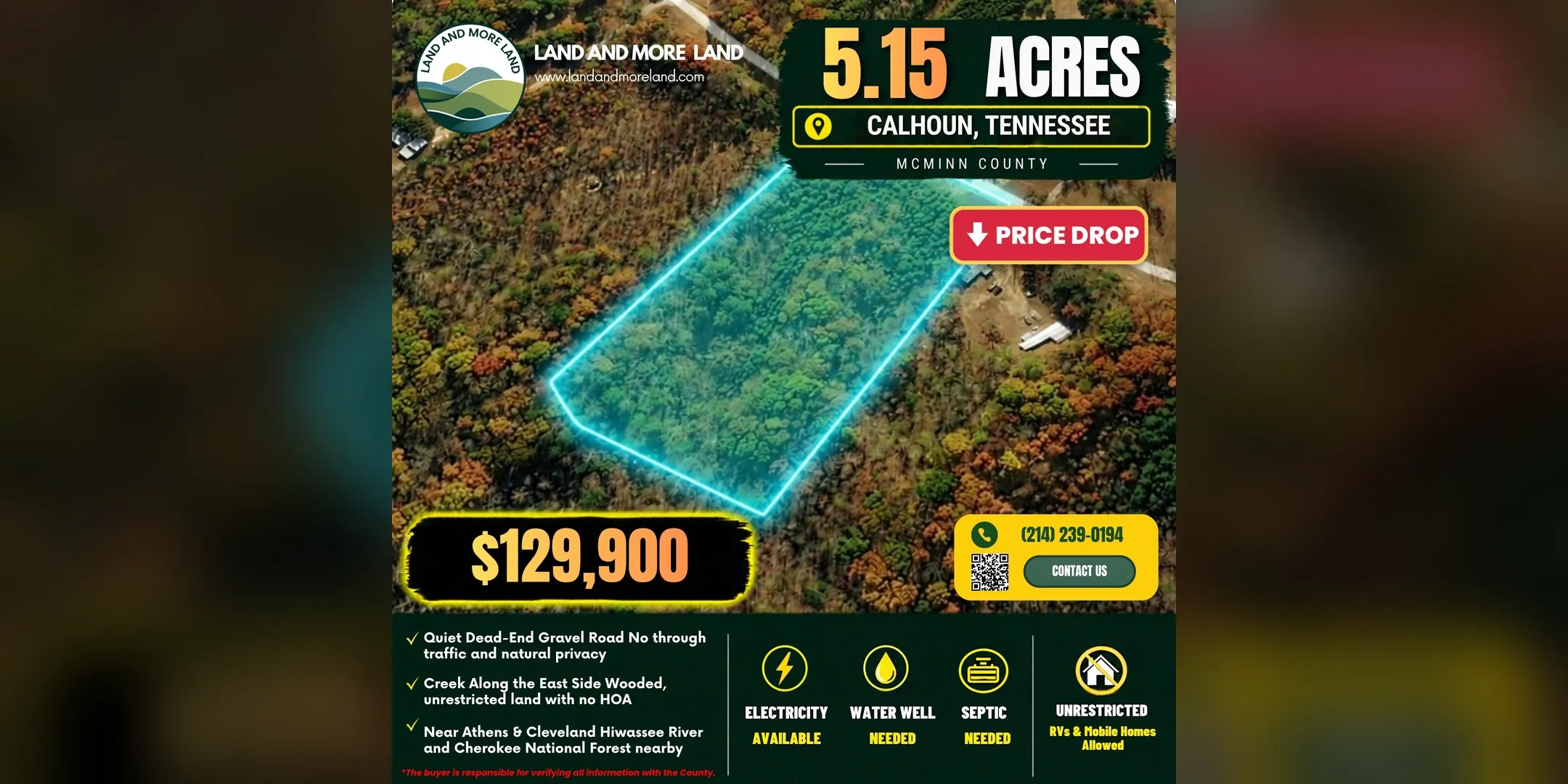 5.15 acres of land for sale in Calhoun, McMinn County, TN, photo 2