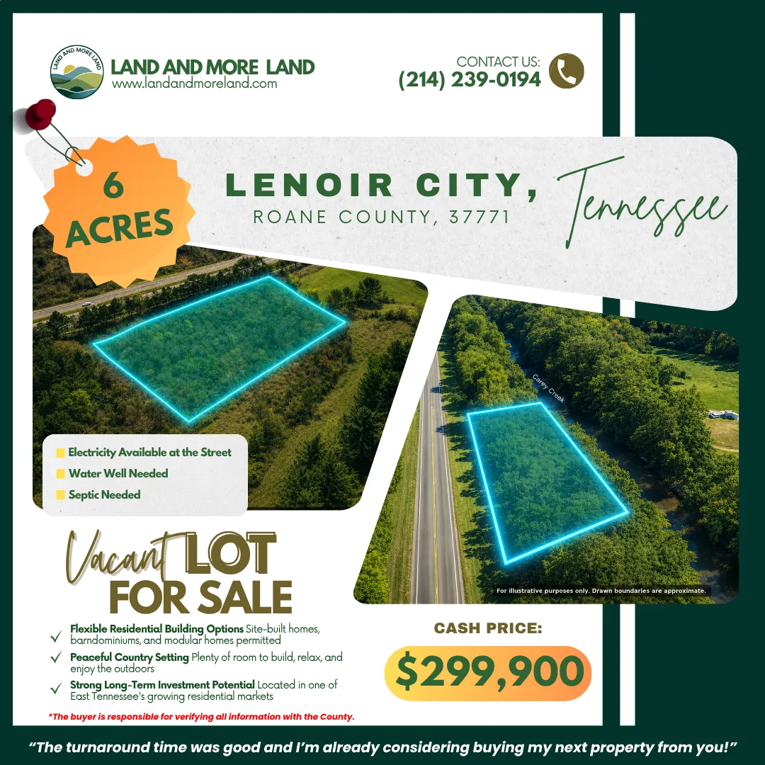 6 acres of land for sale in Lenoir City, Roane County, TN, photo 2