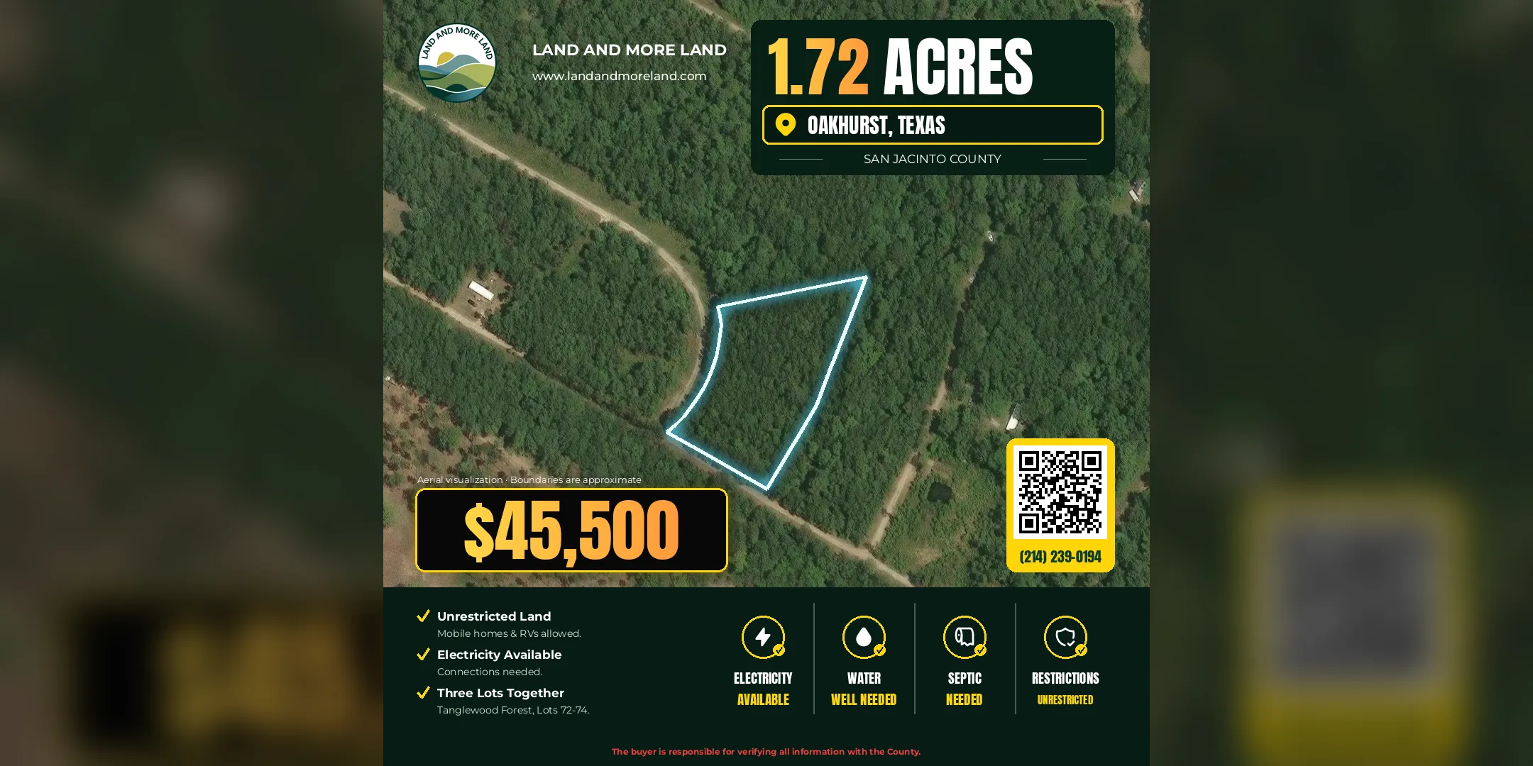 1.72 acres of land for sale in Oakhurst, San Jacinto County, TX, photo 2
