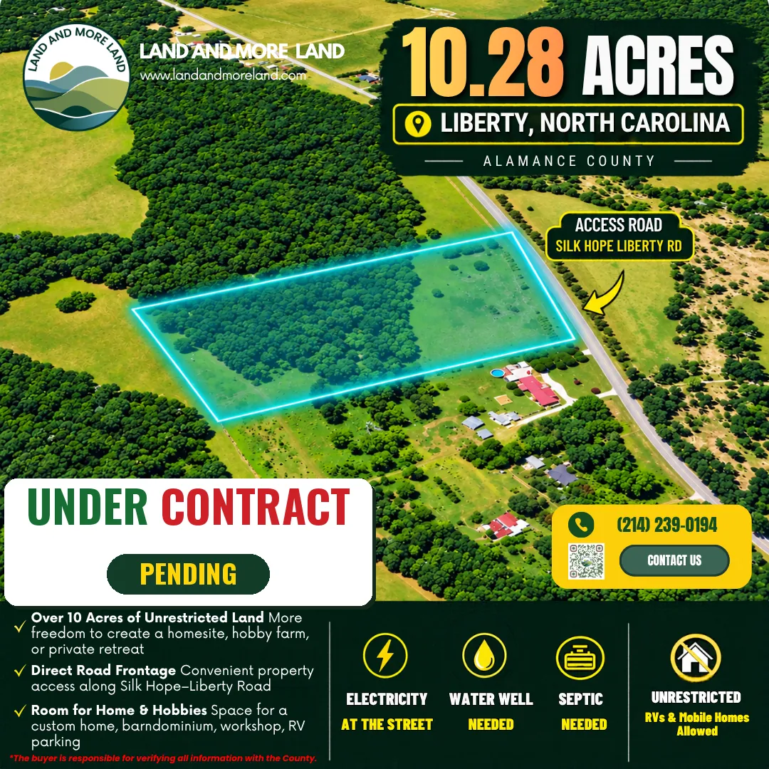 10.28 acres of land for sale in Liberty, Alamance County, NC, photo 2