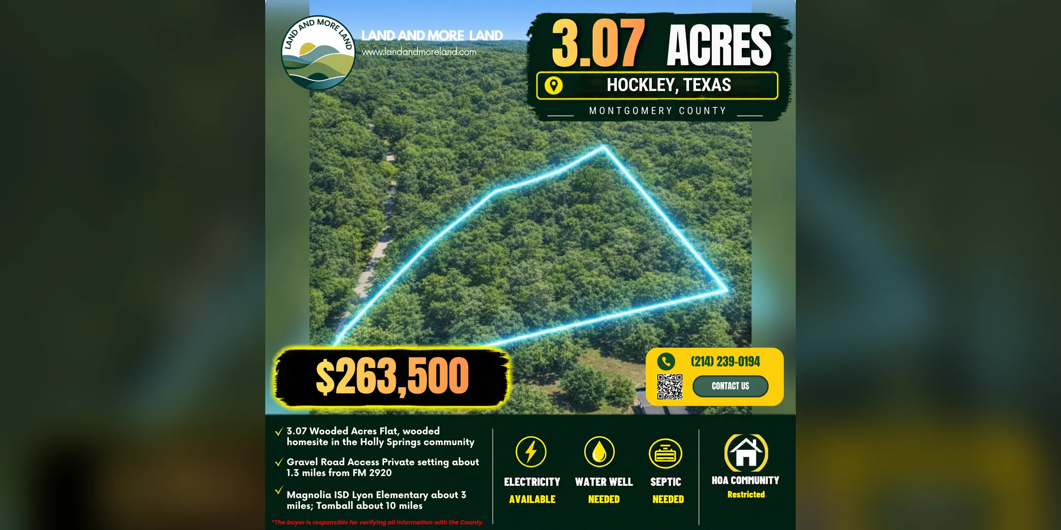 3.07 acres of land for sale in Hockley, Montgomery County, TX, photo 2
